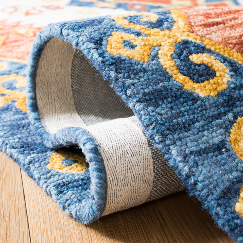 Union Rustic Deyoung HandTufted Wool Blue/Ivory Area Rug & Reviews